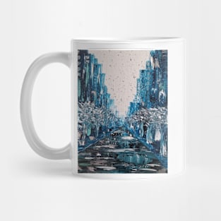 Frosty City, Cold NYC, Beautiful Winter, Snowy Day, Snow Day, Snowy City, Ice Cold City, Blue and White, Frost and Snow Mug